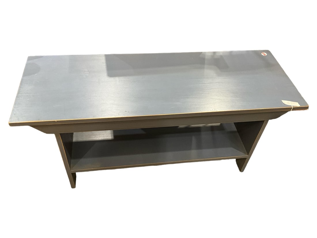 David T. Smith Bench 19 x 44 x 16 in. (48.3 x 111.8 x 40.6 cm.): David T. Smith BenchPainted blue.19 x 44 x 16 in. (48.3 x 111.8 x 40.6 cm.)