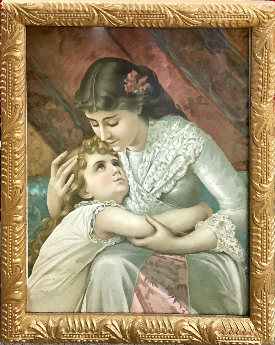 Framed Print, ëMother & Child' 17 1/2 x 14 in. (44.5 x 35.6 cm.), Frame: 20 x 16 1/2 in. (50.8 x (1 of 2)