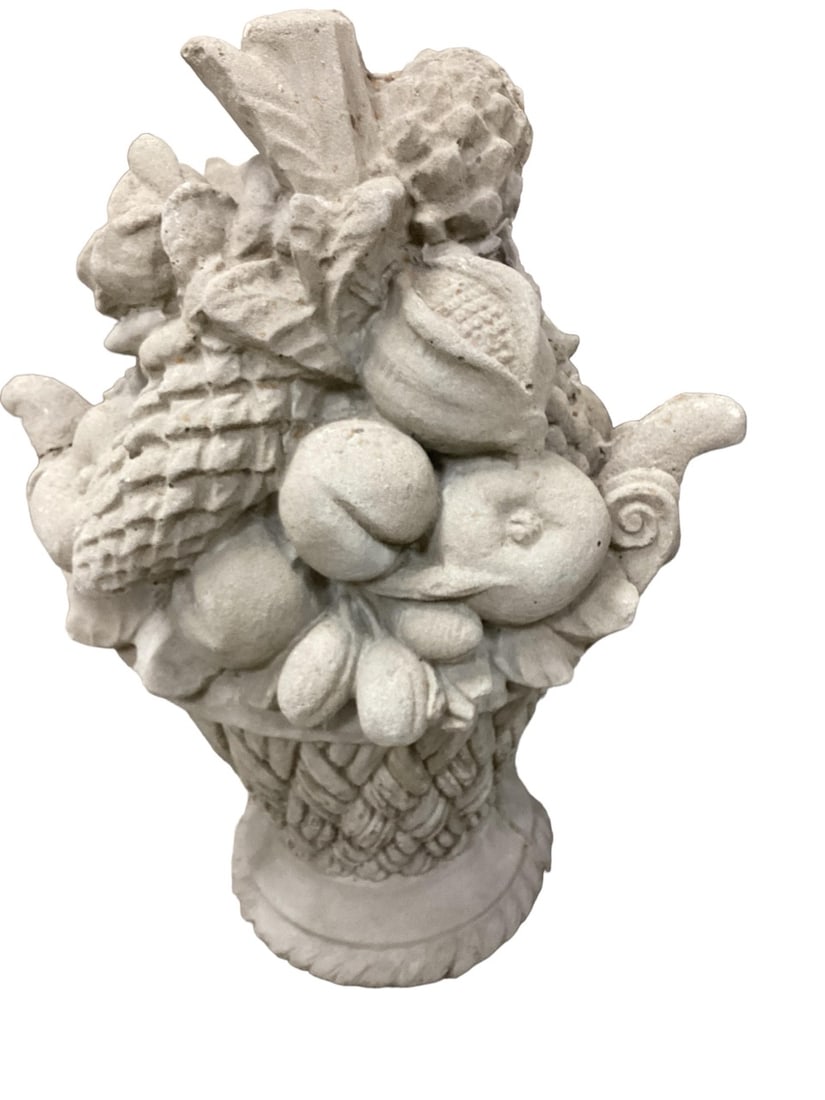 Garden Cement Fruit Basket 19" H (1 of 1)