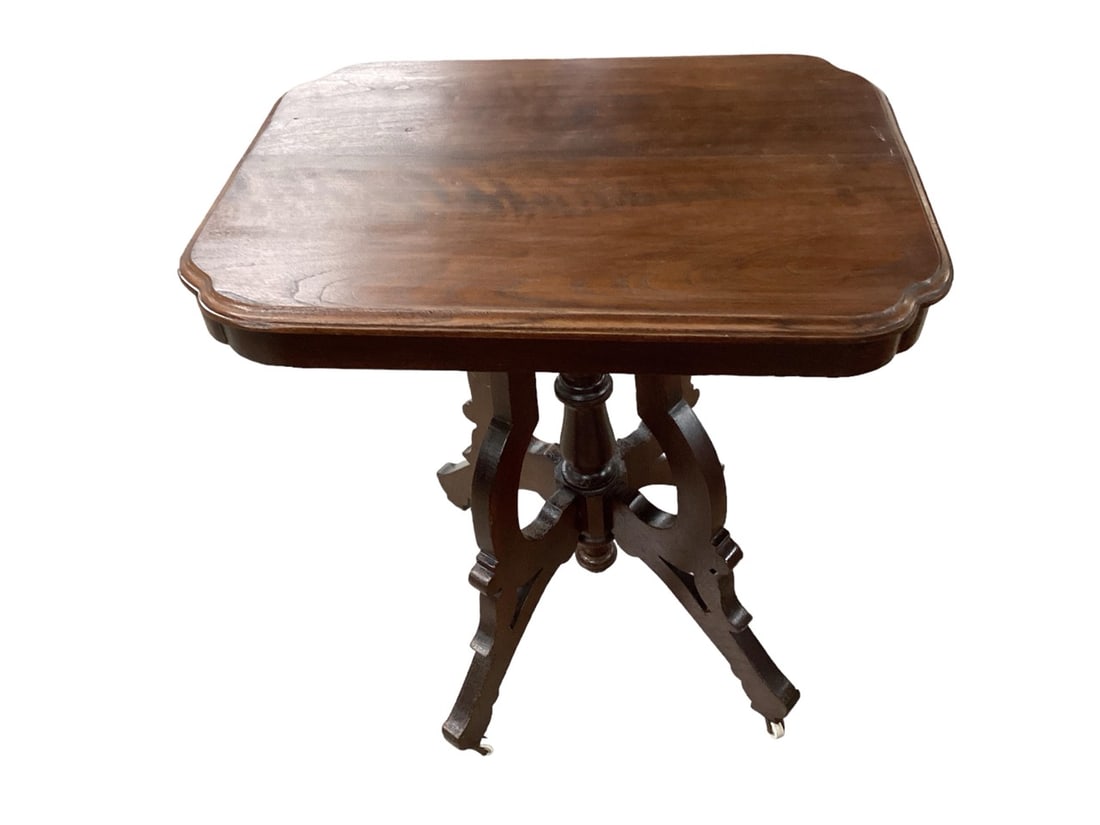 MahoganyEastlake Style Side Table: MahoganyEastlake Style Side Table It is on casters