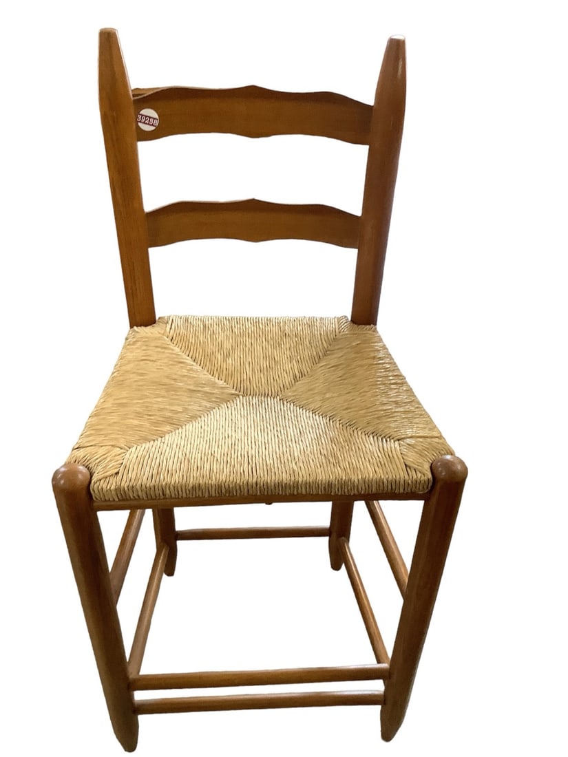 Pair of Rush Seat Ladderback Barstools 38 x 18 in. (96.5 x 45.7 cm.) (1 of 1)