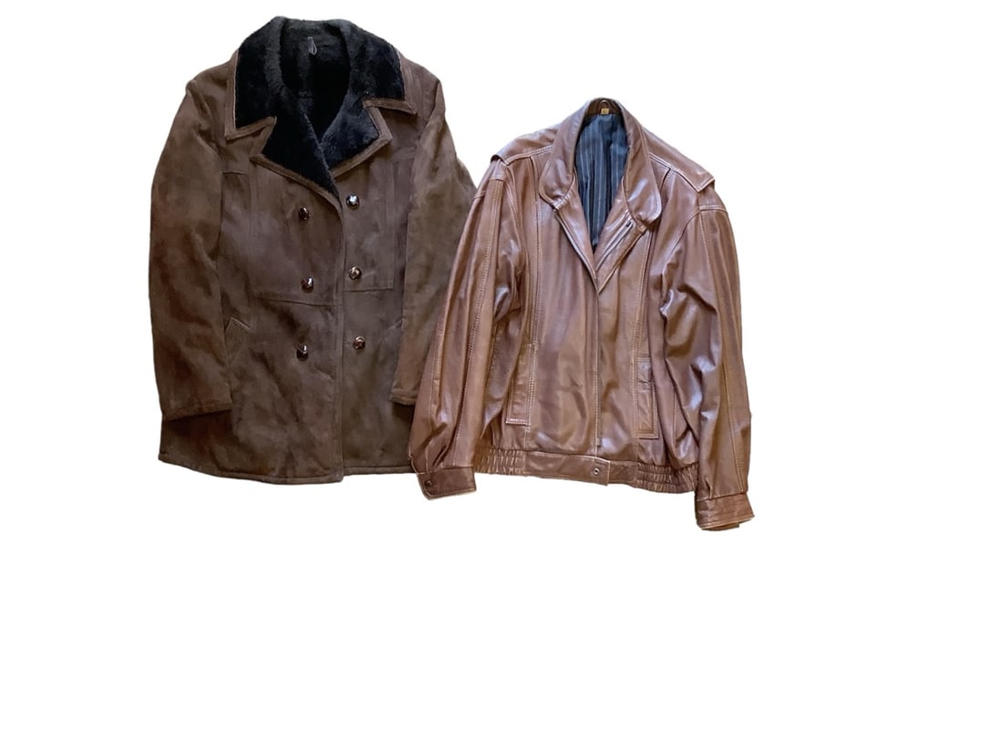 Brown Leather Jacket and Suede Coat (1 of 4)