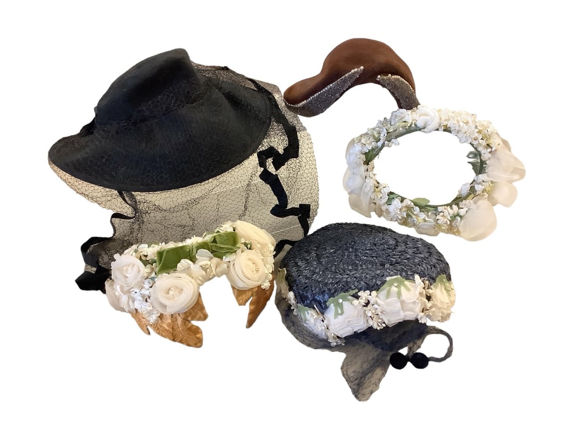 Vintage Fasteners, Wool Hats, and Woven Straw Hat: Vintage Fasteners, Wool Hats, and Woven Straw HatEach piece is uniquely different, timeless, and elegant.