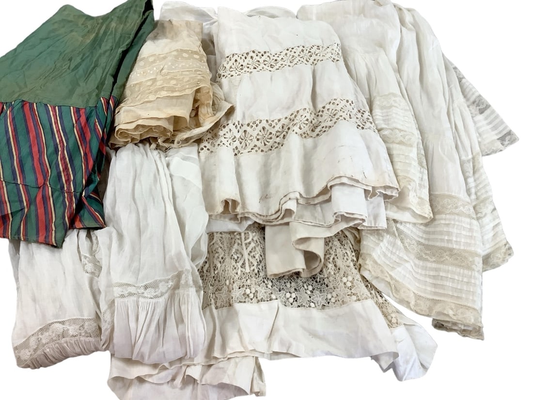 Vintage Slips and Sleepwear: Vintage Slips and Sleepwear Lot of (6). Several long half-slips and one gown.