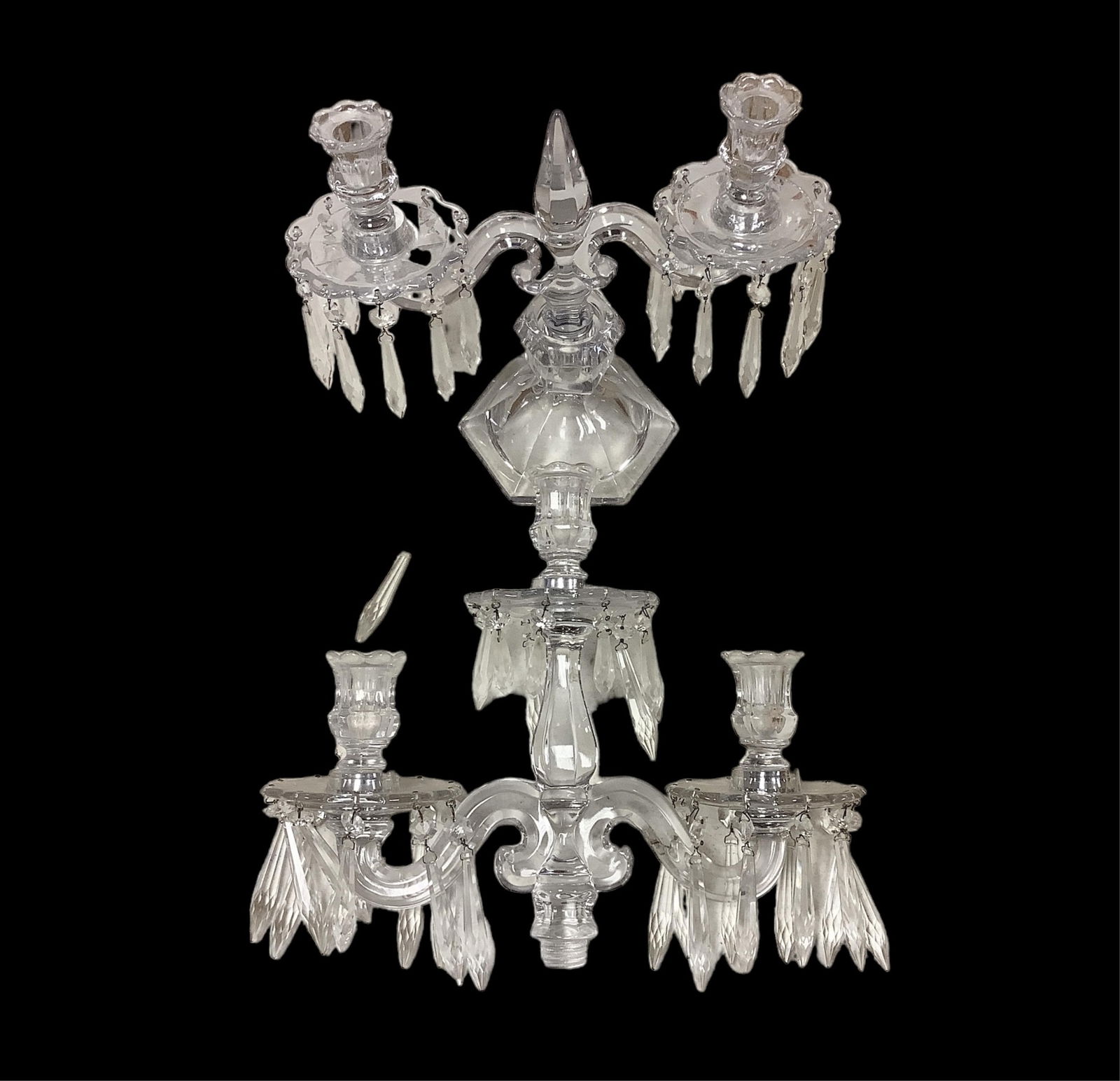 (2) Clear Glass Candelabras (1 of 1)