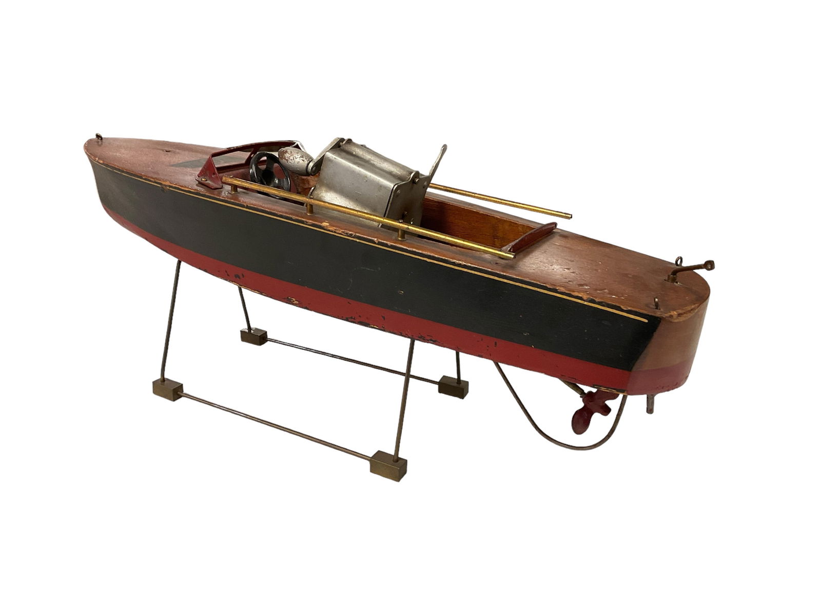 Carved Wooden "Flying Yankee" '68 Powerboat (1 of 5)