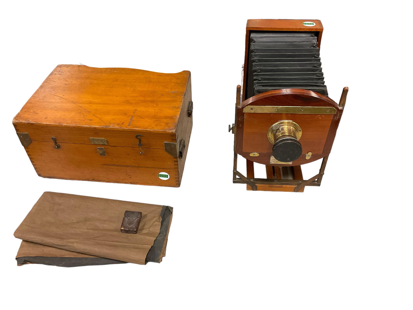 E&HT Anthony Novelette 5x8 Antique Wooden Camera & Matching Brass Lens Rare w/ Case Lens and (1 of 7)