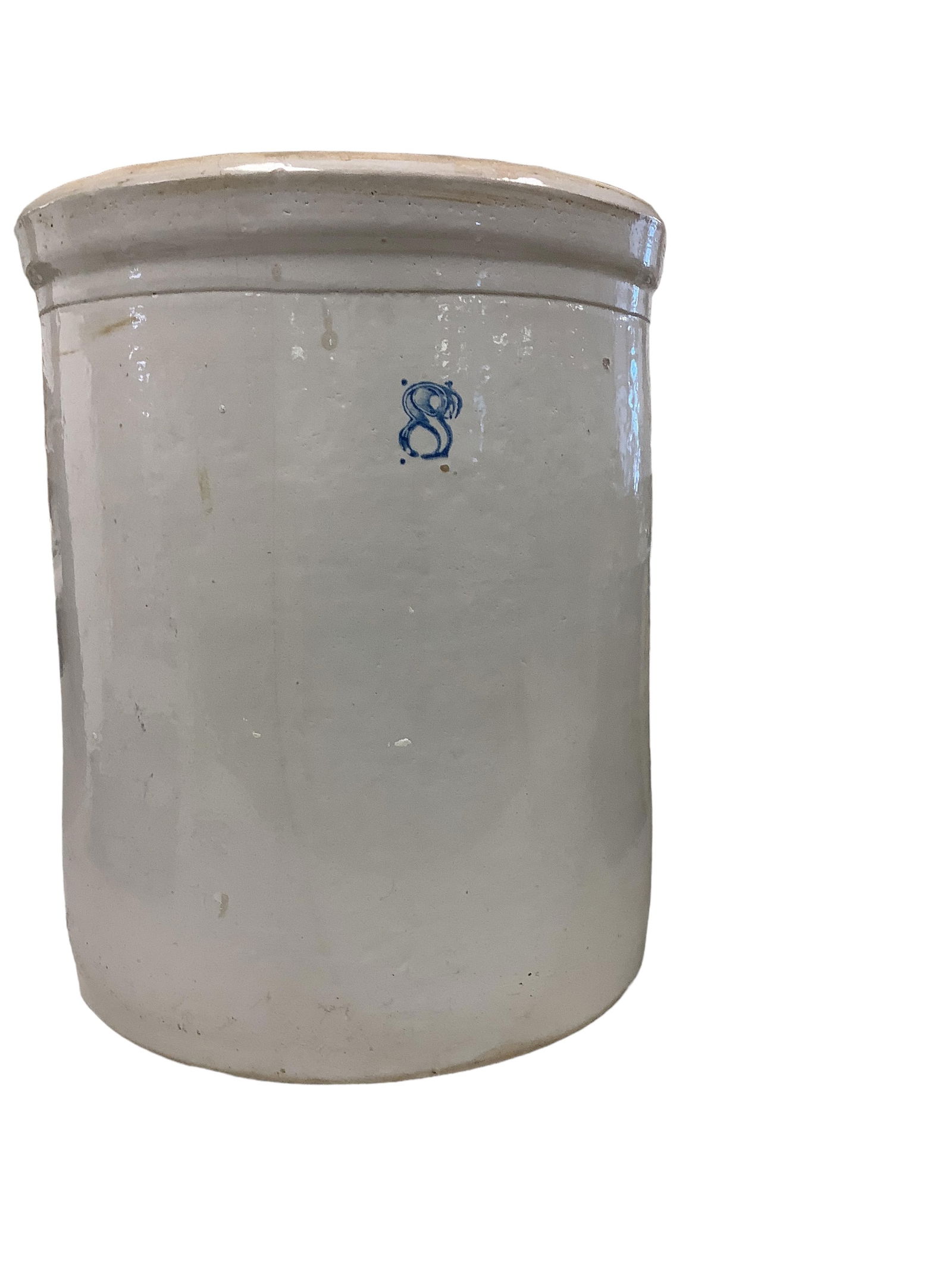 Large Primitive Blue 8-Gallon Crock (1 of 3)