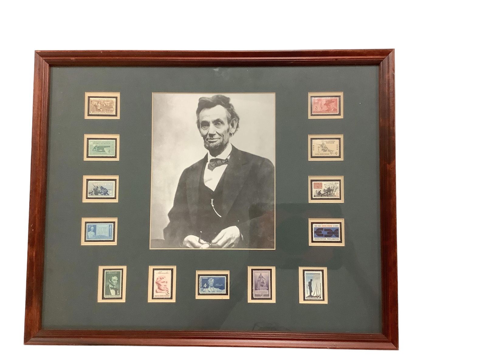 Framed Stamps with Abraham Lincoln (1 of 4)