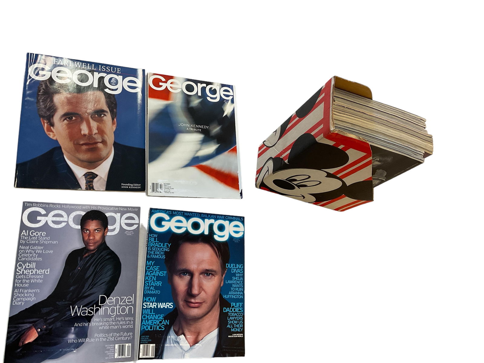 "GEORGE" Magazines in a Mickey Mouse cardboard holder (1 of 1)