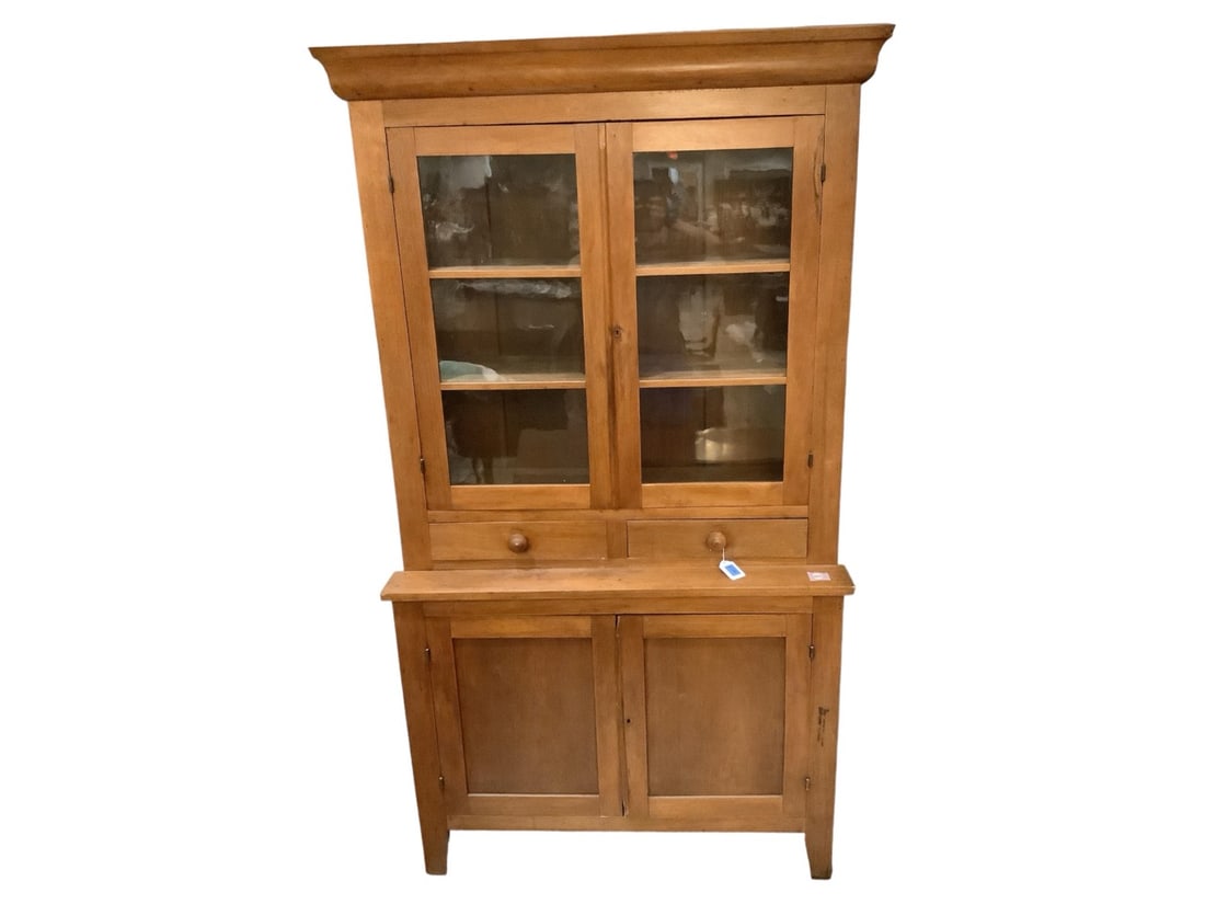 Walnut Stepback Cupboard 81 3/4 x 44 1/2 x 17 in. (207.6 x 113 x 43.2 cm.) (1 of 3)