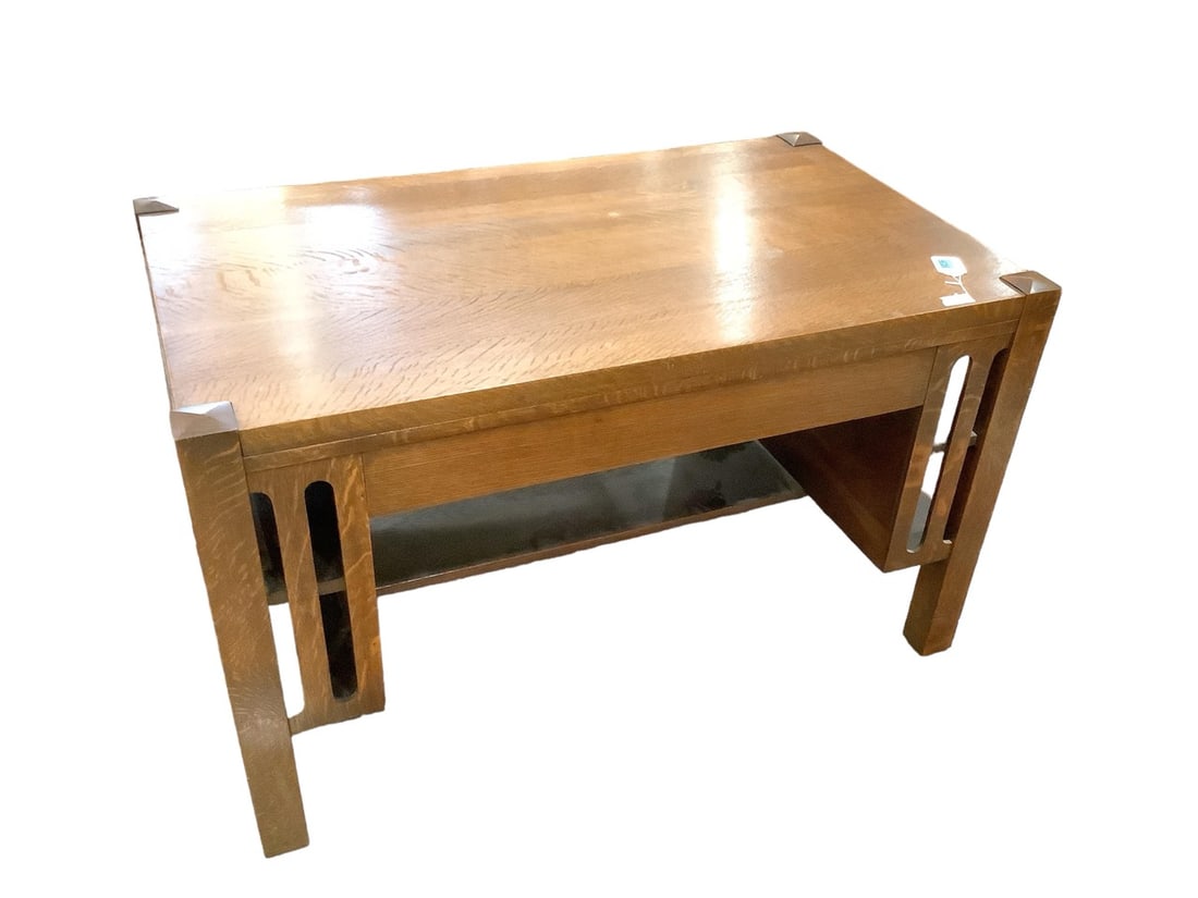 Oak Arts & Crafts Style Library Table 29 x 48 x 28 in. (73.7 x 121.9 x 71.1 cm.) (1 of 1)