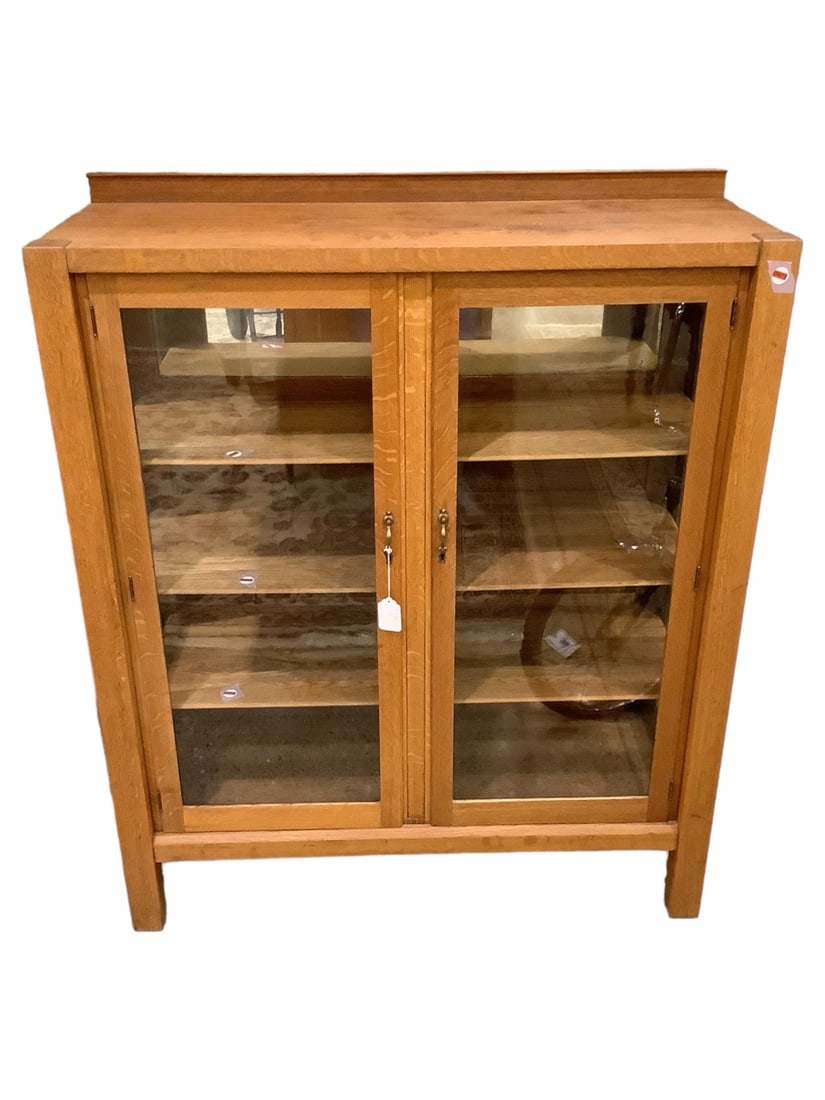 Oak Arts & Crafts Display Cabinet 57 x 46 1/2 x 17 in. (144.8 x 118.1 x 43.2 cm.) (1 of 3)