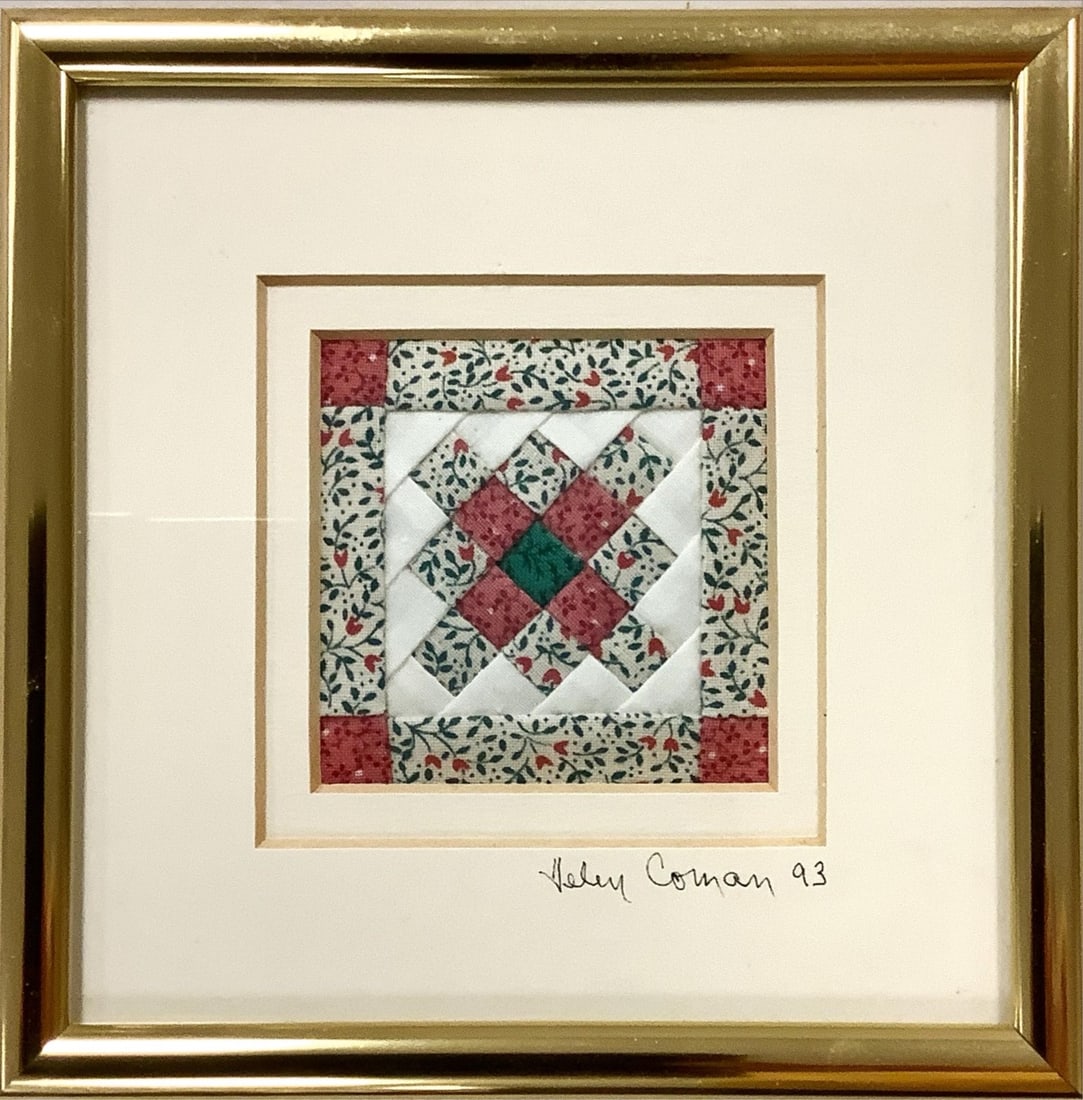Helen Hunt Coman, Western North Carolina , Road Around the Mountain, Hand sewn fabric, Quilt block (1 of 3)