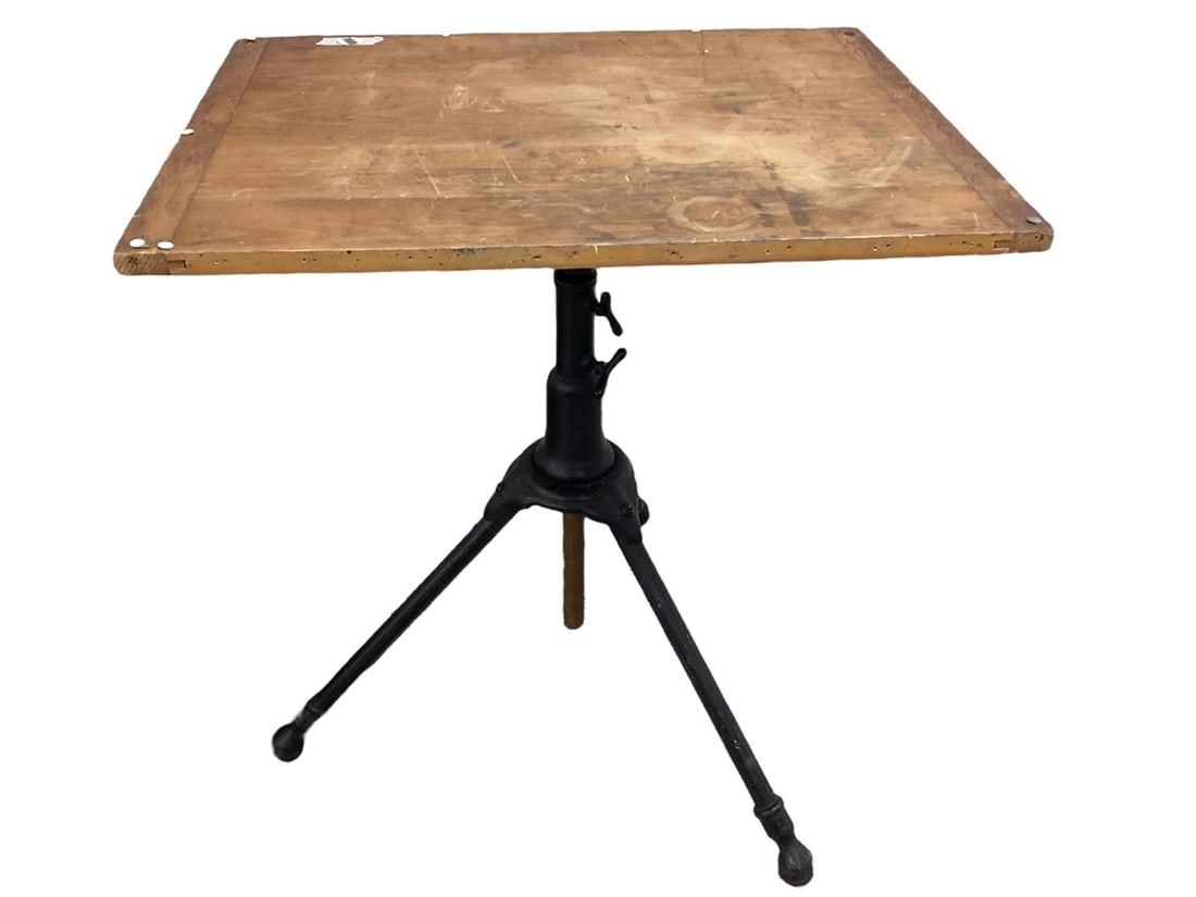 Small Drafting Table with Cast Iron Legs 30" H x 26" W x 20" D: Small Drafting Table with Cast Iron Legs30" H x 26" W x 20" D