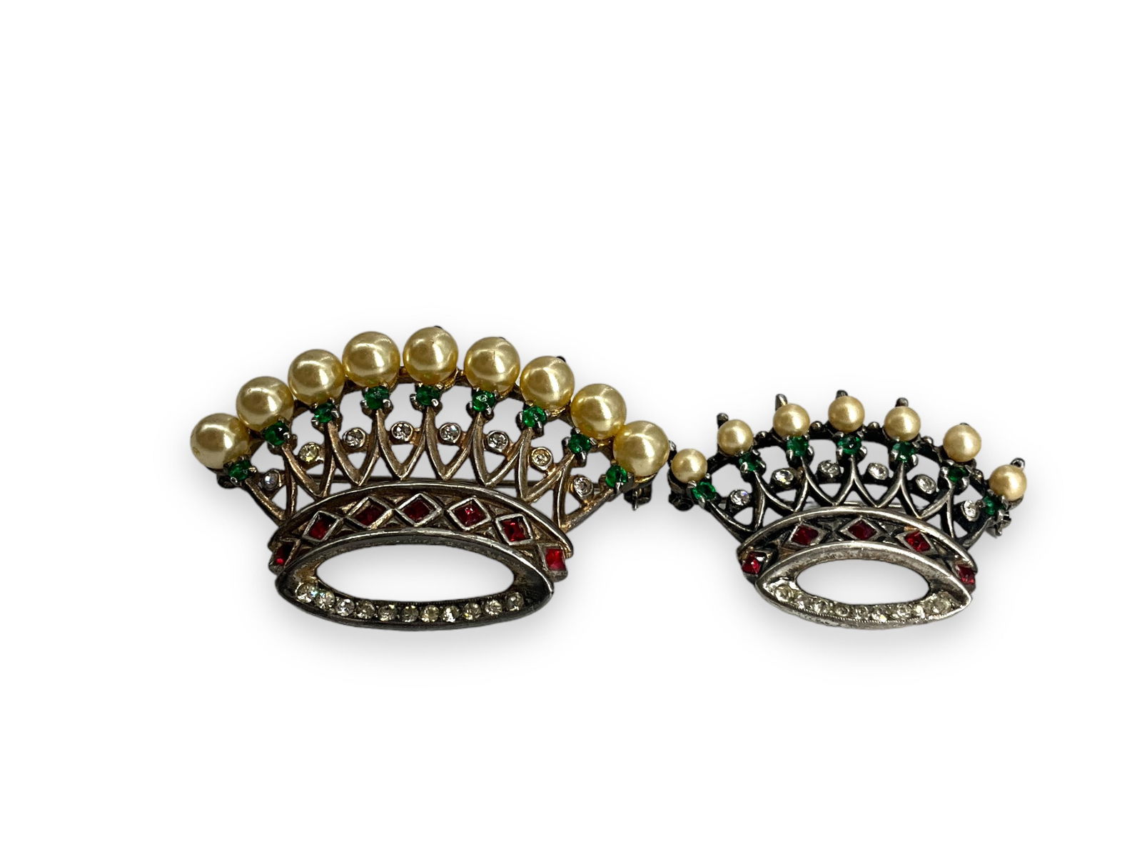 Signed "Trifari Sterling" Crown Scatter Pins (1 of 7)