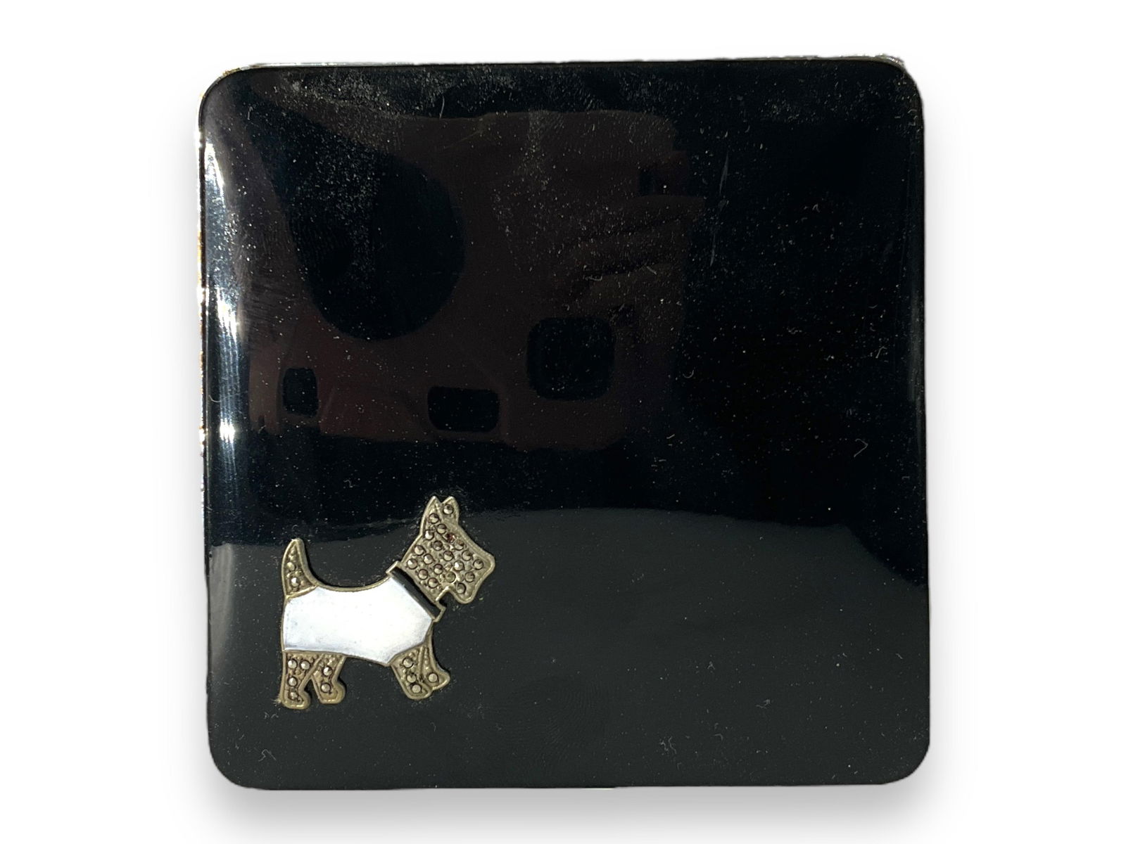 Darling Vintage Scottie Dog Large Compact From Saks Fifth Ave (1 of 5)