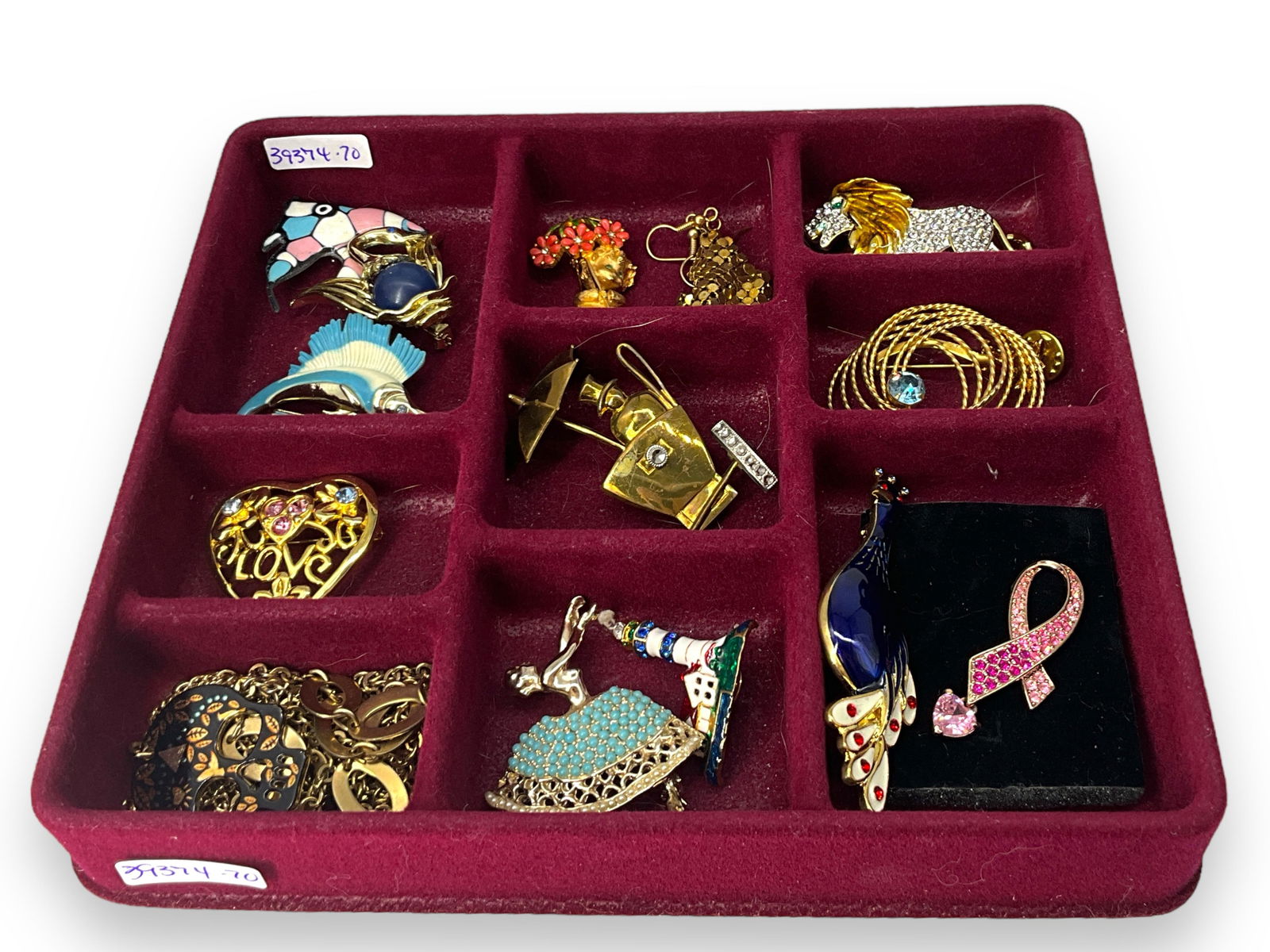 Vintage Gold-Tone Jewelry Including Enameled Peacock Pin - Older Carriage Brooch and More! (1 of 12)