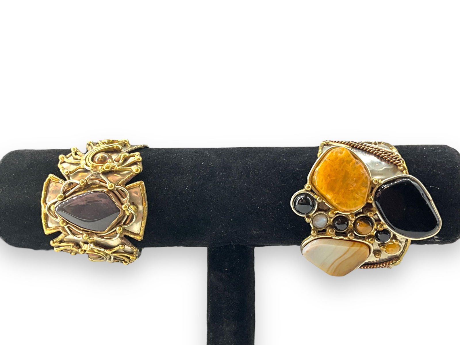 (2) Artsy Bracelets With Semi-Precious Stones (1 of 5)