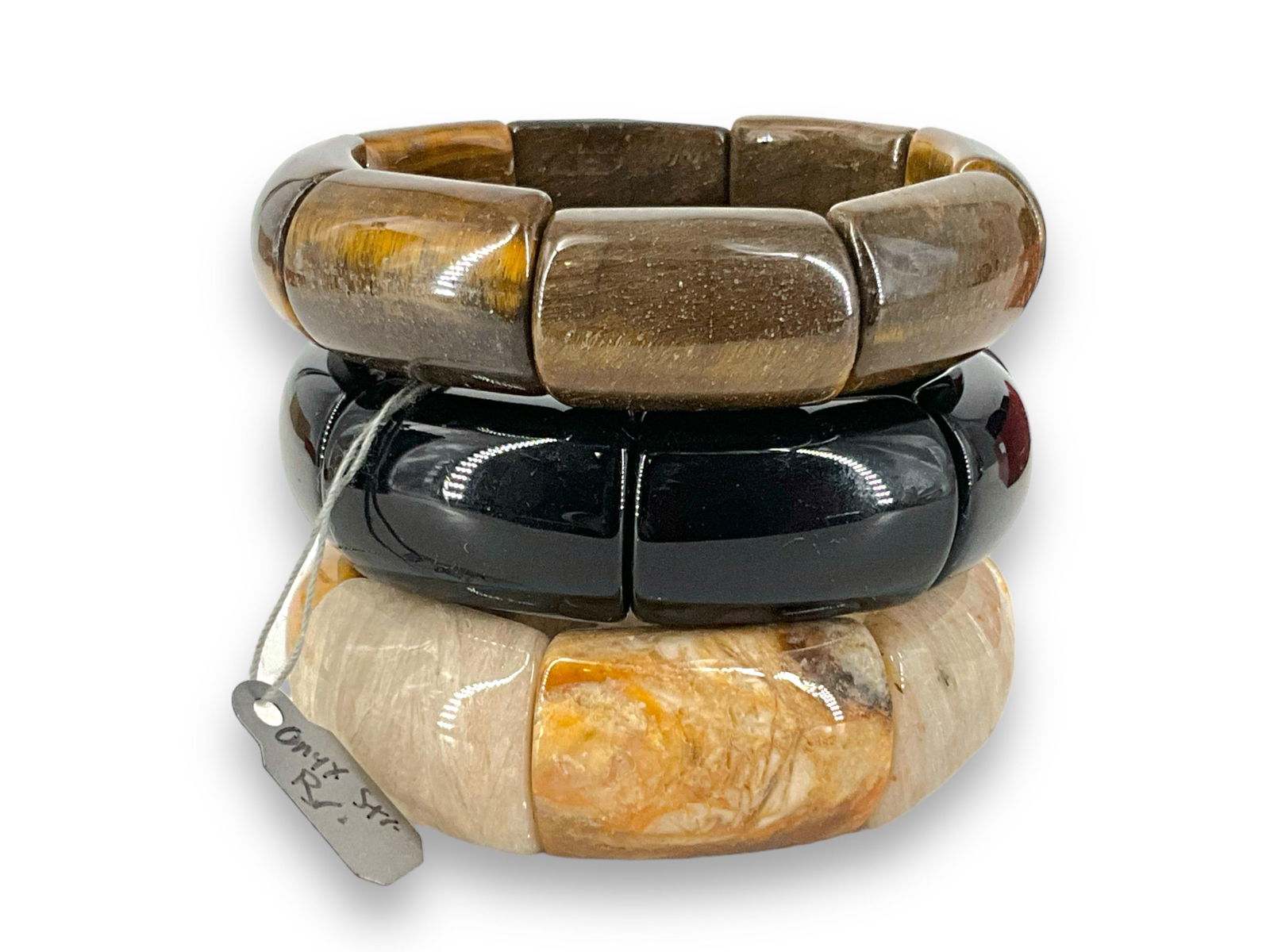 Three Semi-Precious Stone Stretch Band Bracelets (1 of 6)