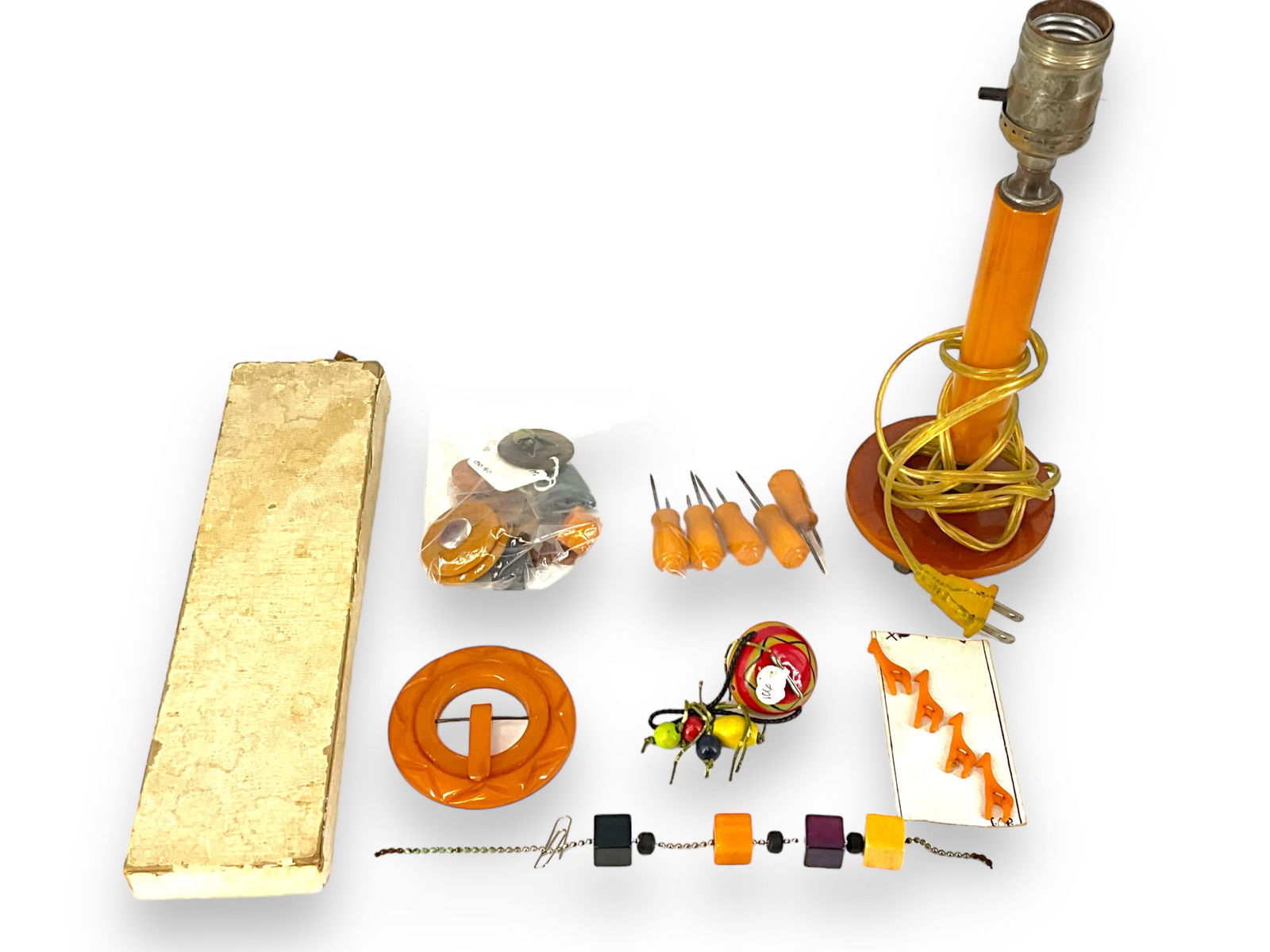 Rare Vintage Bakelite Accessories Height ranges .25" to 11" (1 of 6)