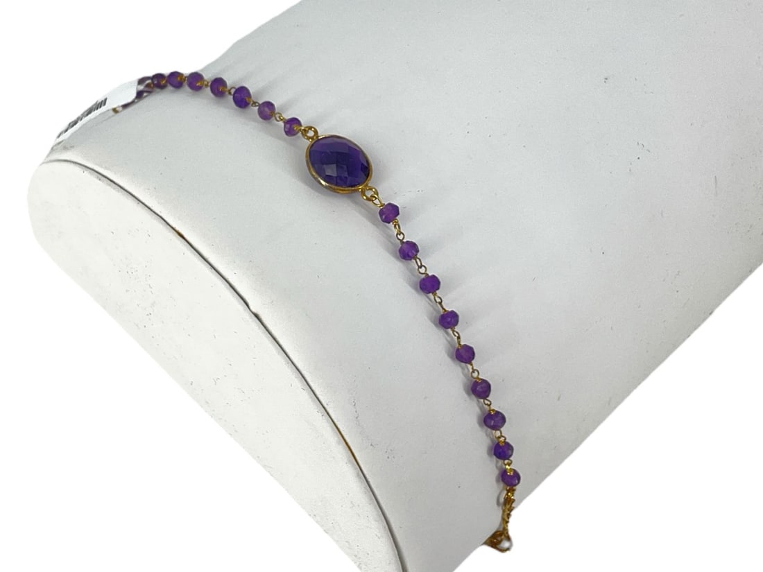 Gold Over Sterling Amethyst Bracelet (1 of 4)