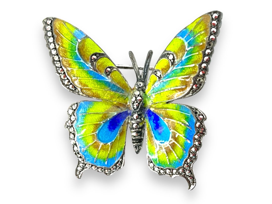 Darling Sterling Silver Enameled Butterfly Pin (1 of 4)