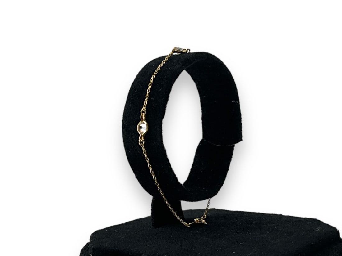 14kt Gold and CZ Stone Line Bracelet (1 of 4)