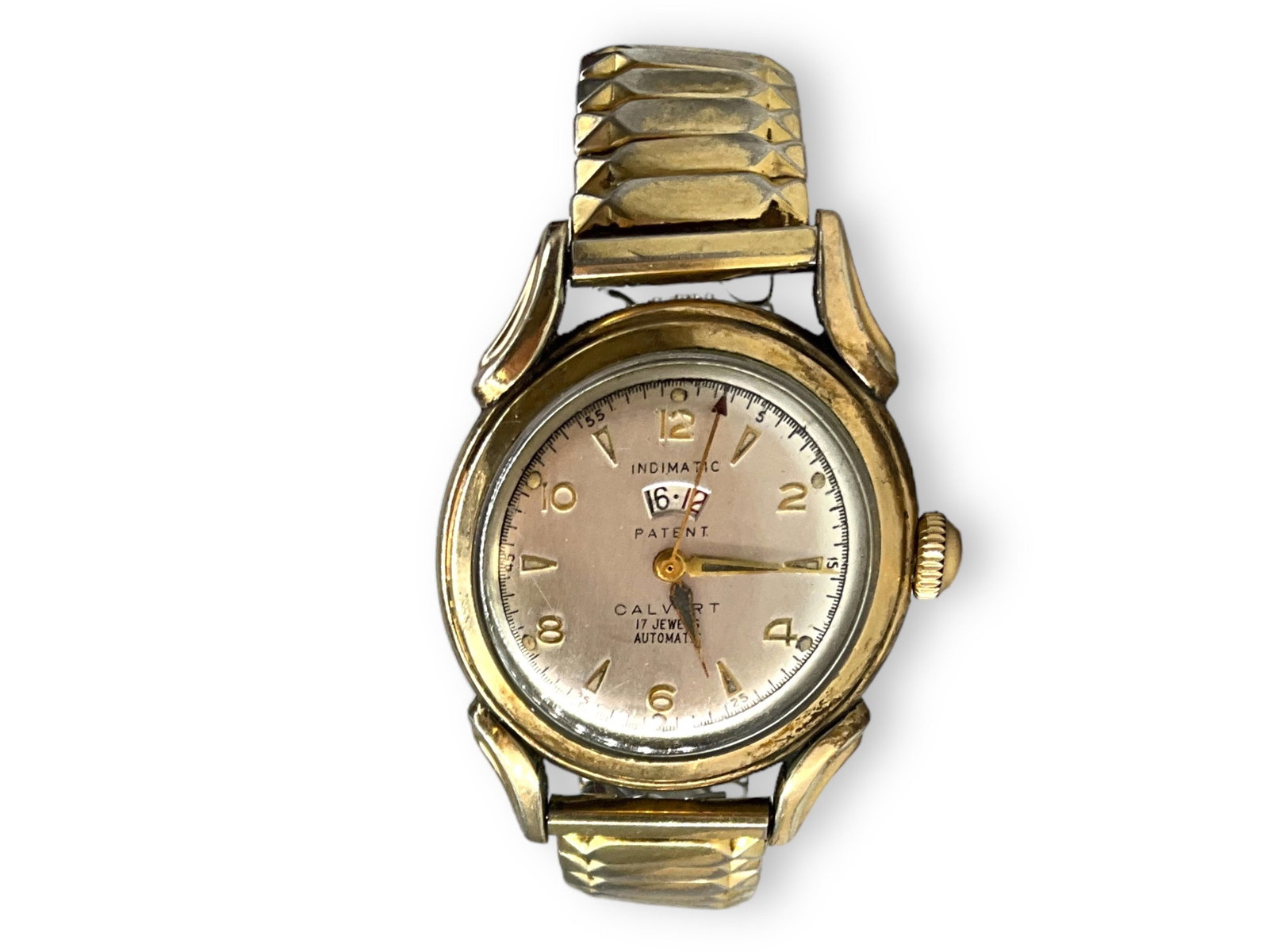 Vintage Calvert Automatic Wrist Watch: Vintage Calvert Automatic Wrist Watch Self-winding, with mechanical movement and power reserve indicator window at the 12 o' clock position, sets and runs at the time of listing, gold-filled case/beze