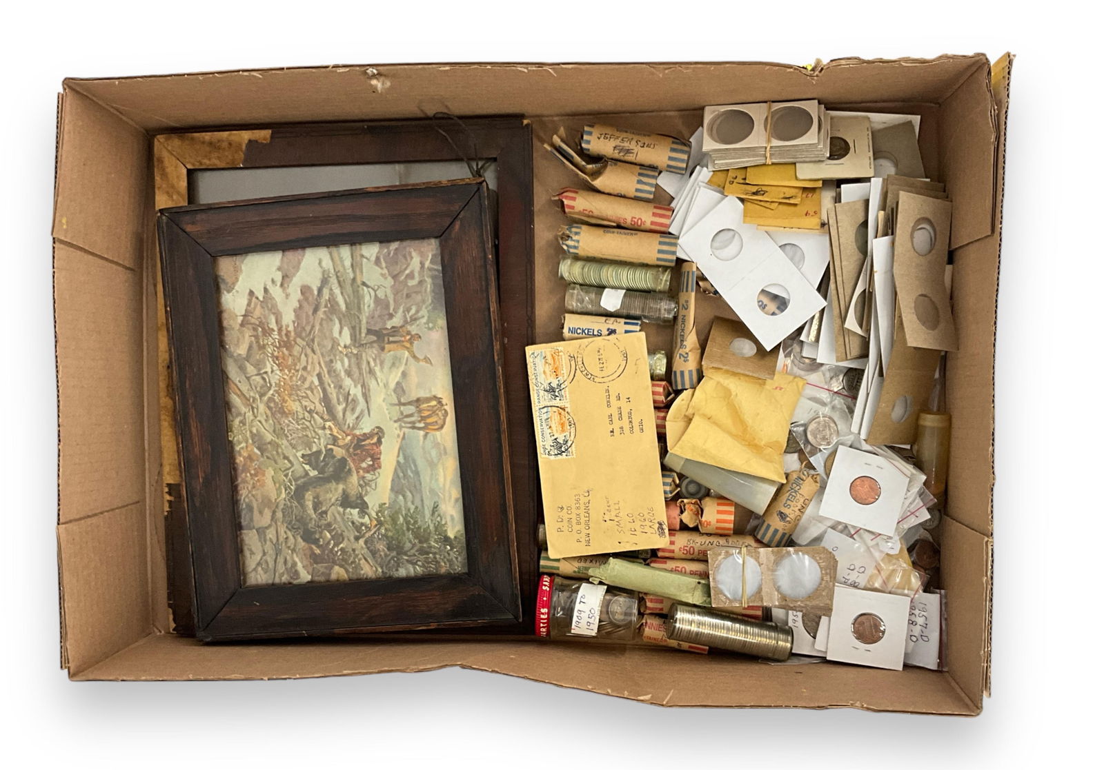 Framed Pictures, Rolls of Assorted U.S. Coins + Additional Loose Coins (1 of 7)