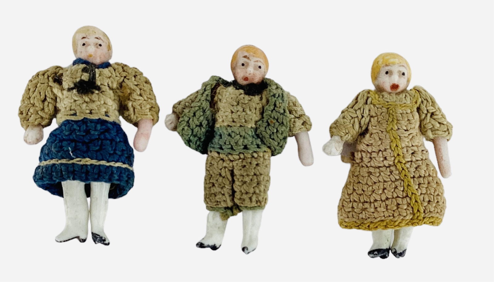 (3) Carl Horn miniature dolls by Hertwig. (1 of 2)