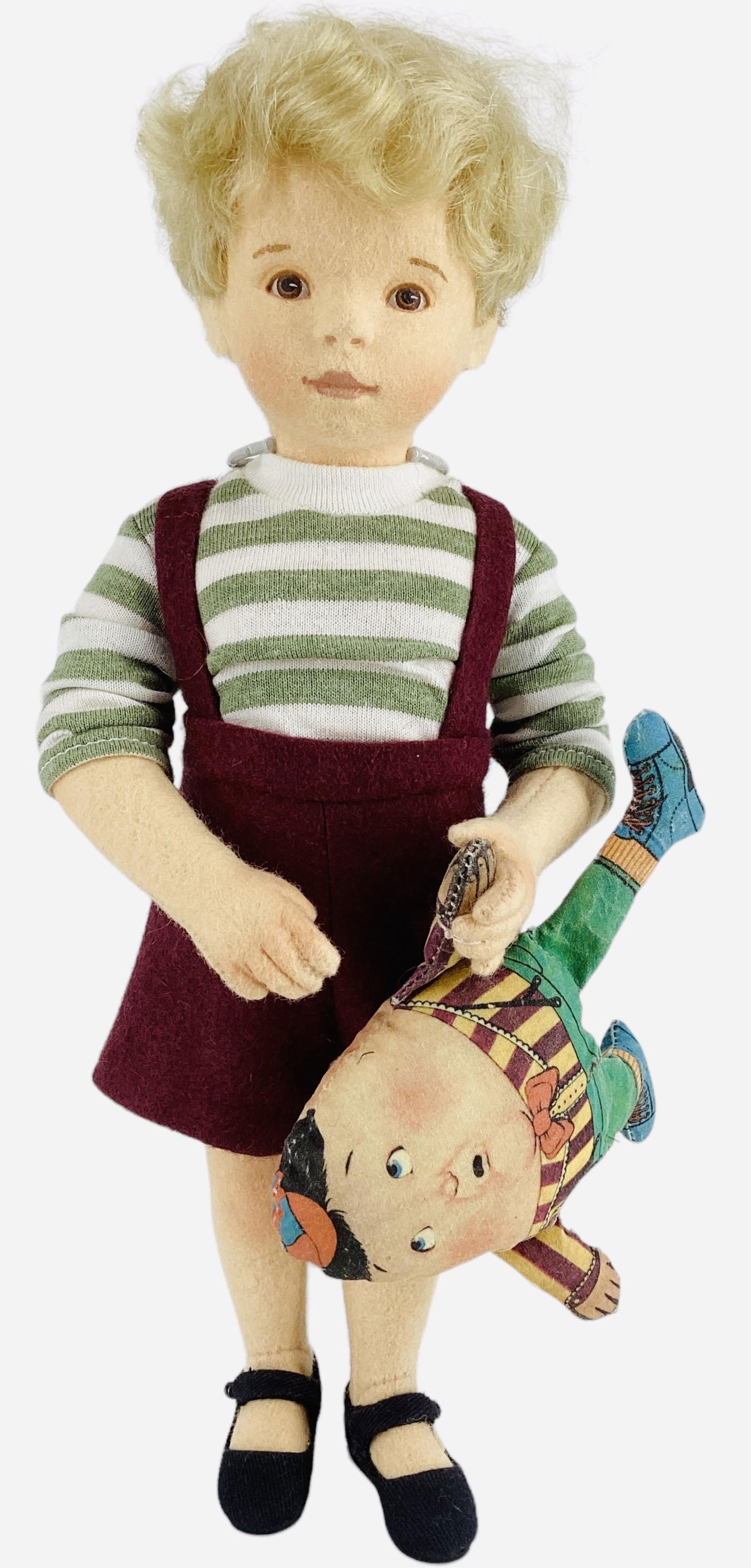 "Cole" by R. John Wright.: "Cole" by R. John Wright.From the Playtime Collection, 11" wool felt doll with mohair wig, molded and painted facial features, on five-piece body. Made exclusively for the R. John Wrigh