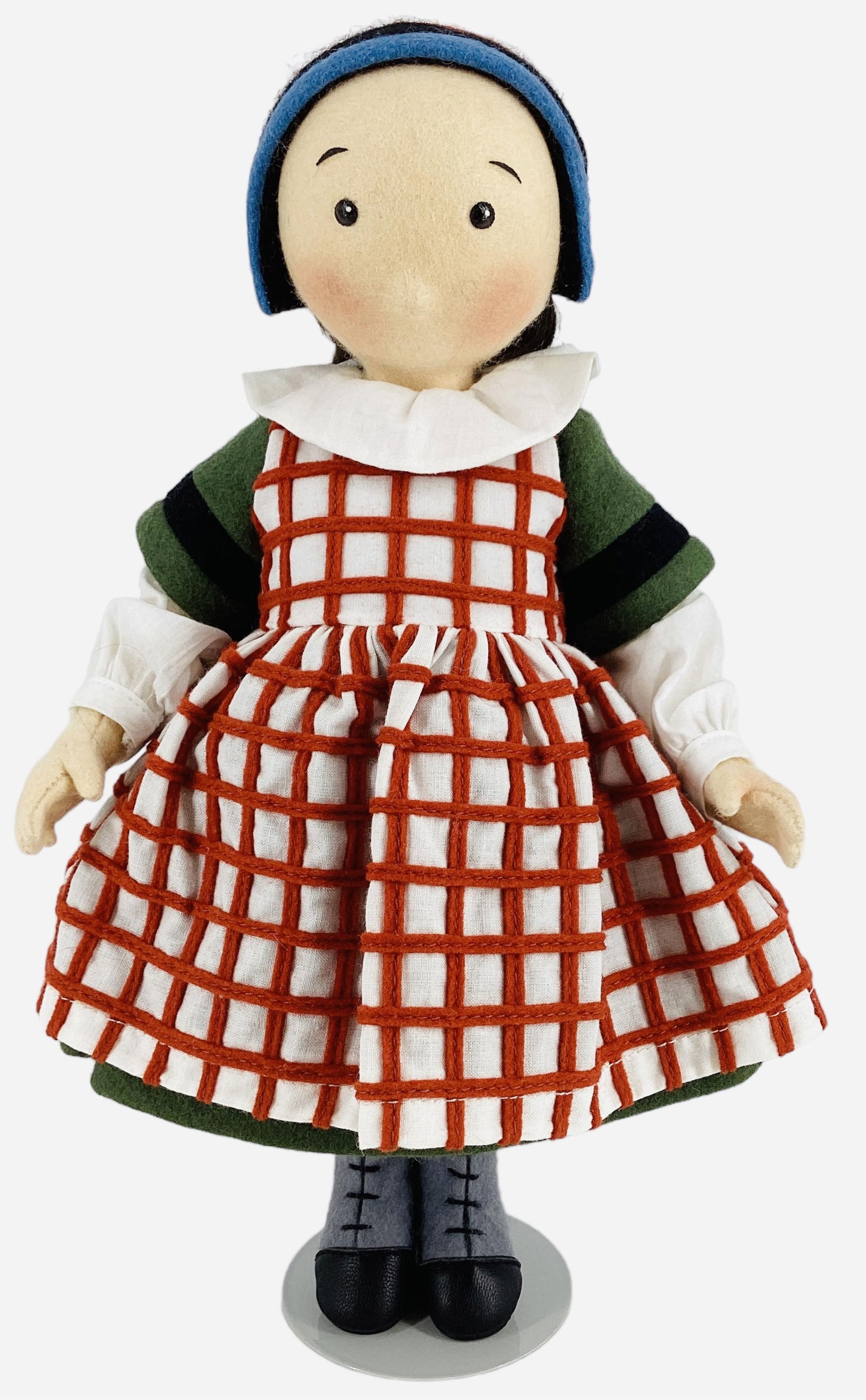 "L'Enfance de BÈcassine" by R. John Wright.: "L'Enfance de BÈcassine" by R. John Wright.11 1/2" wool felt doll with mohair wig, molded and painted facial features, on five-piece body. Made exclusively for a United Federation of D