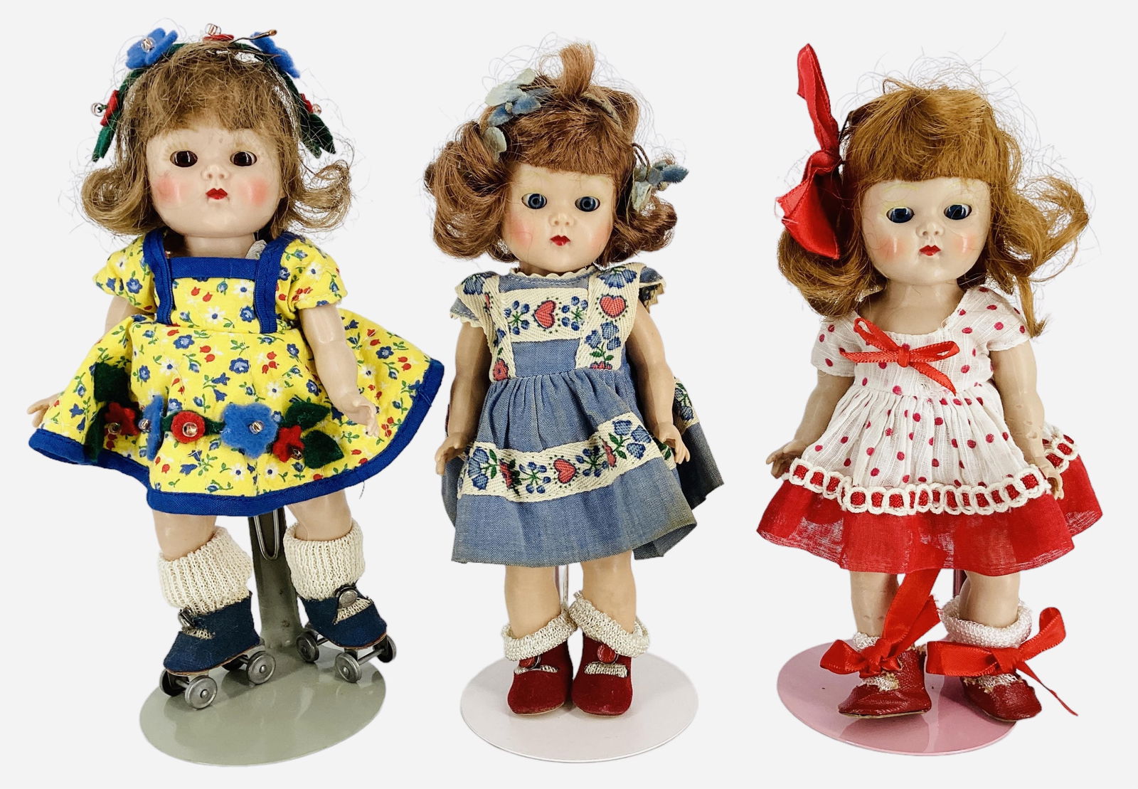 3 Vogue Hard Plastic 7-1/2" Ginny Dolls (1 of 2)