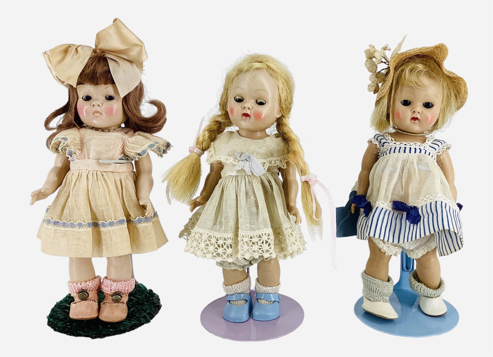 3 Vogue Dolls, 7-1/2" Straight Leg Hard Plastic (1 of 2)