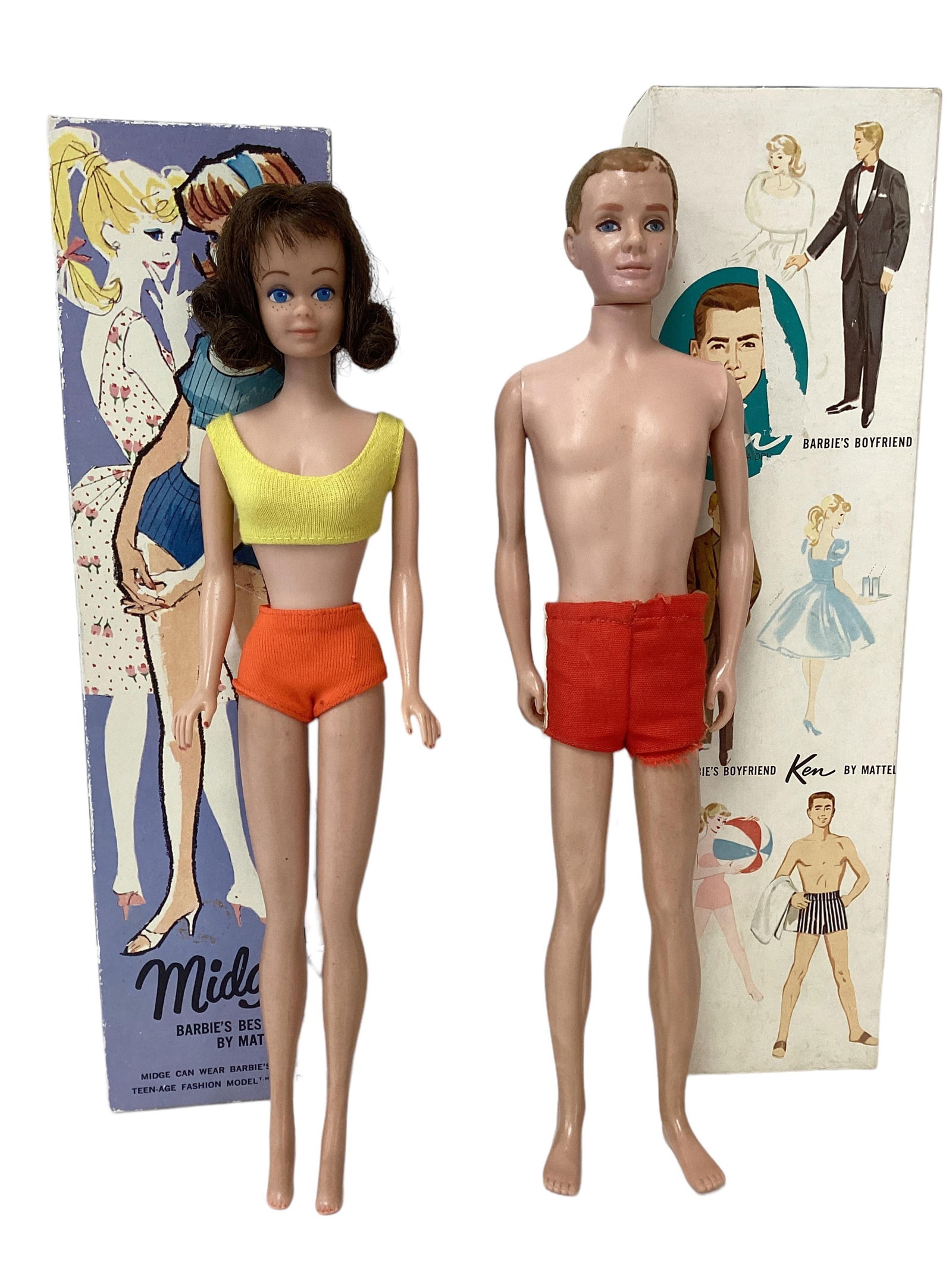 Midge Doll and Ken Doll w/ Original Boxes (1 of 6)
