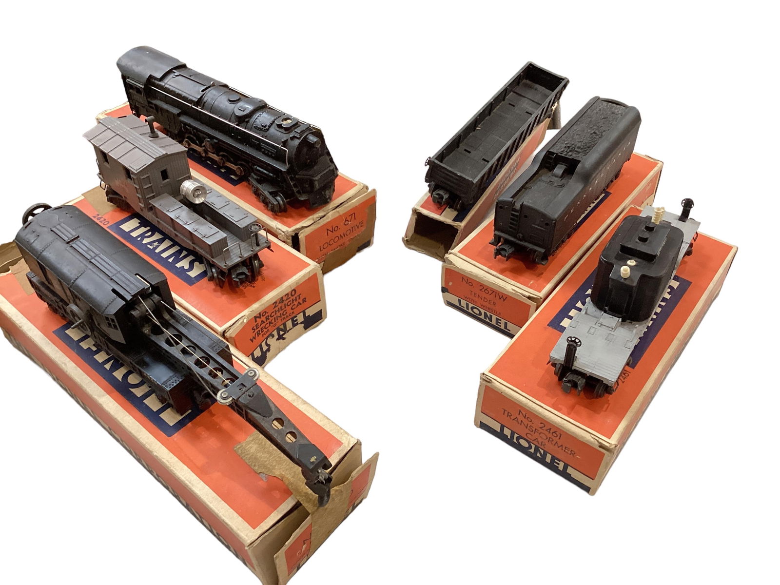 Lionel Post War "O" Gauge 671 Locomotive & Cars, Original Boxes (1 of 2)