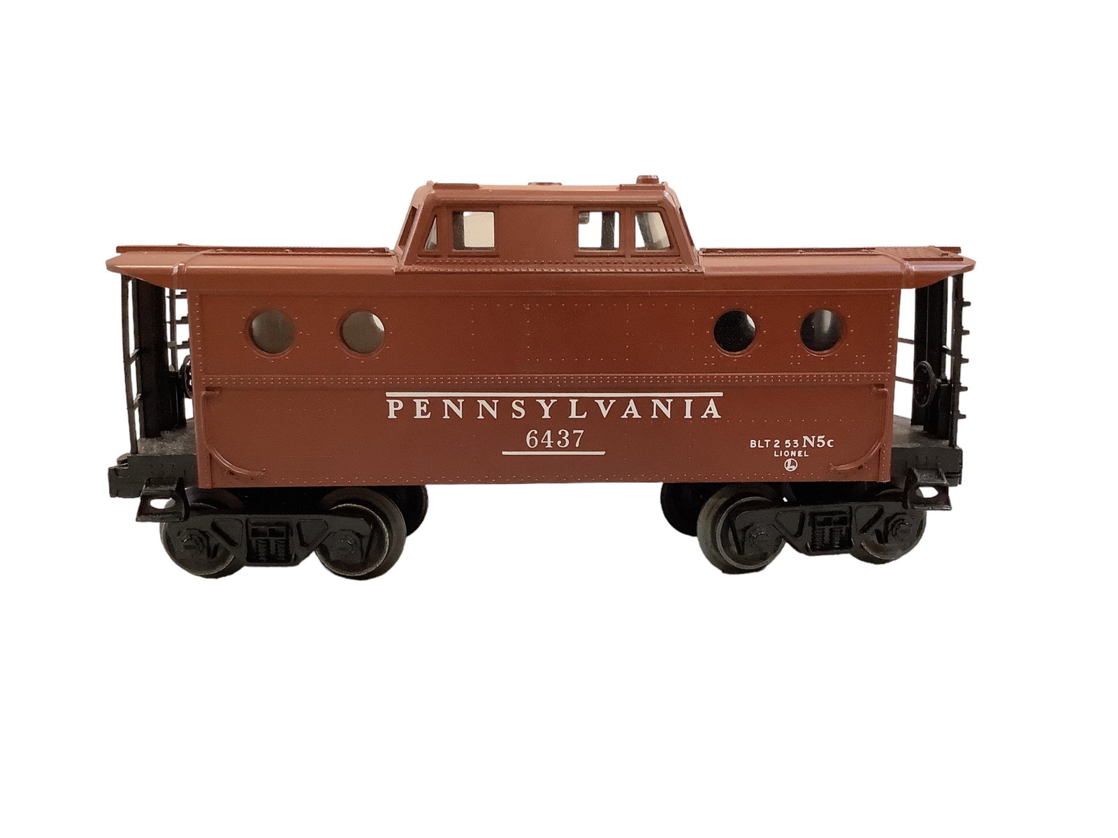 Lionel Postwar #6437 Pennsylvania N5c Caboose with Box: Lionel Postwar #6437 Pennsylvania N5c Caboose with Box