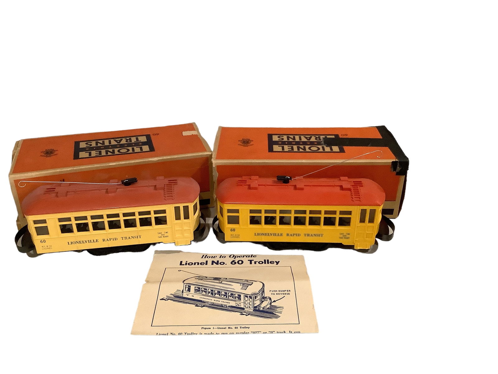 (2) Lionel Postwar "O" Gauge Trolley Car (1 of 1)