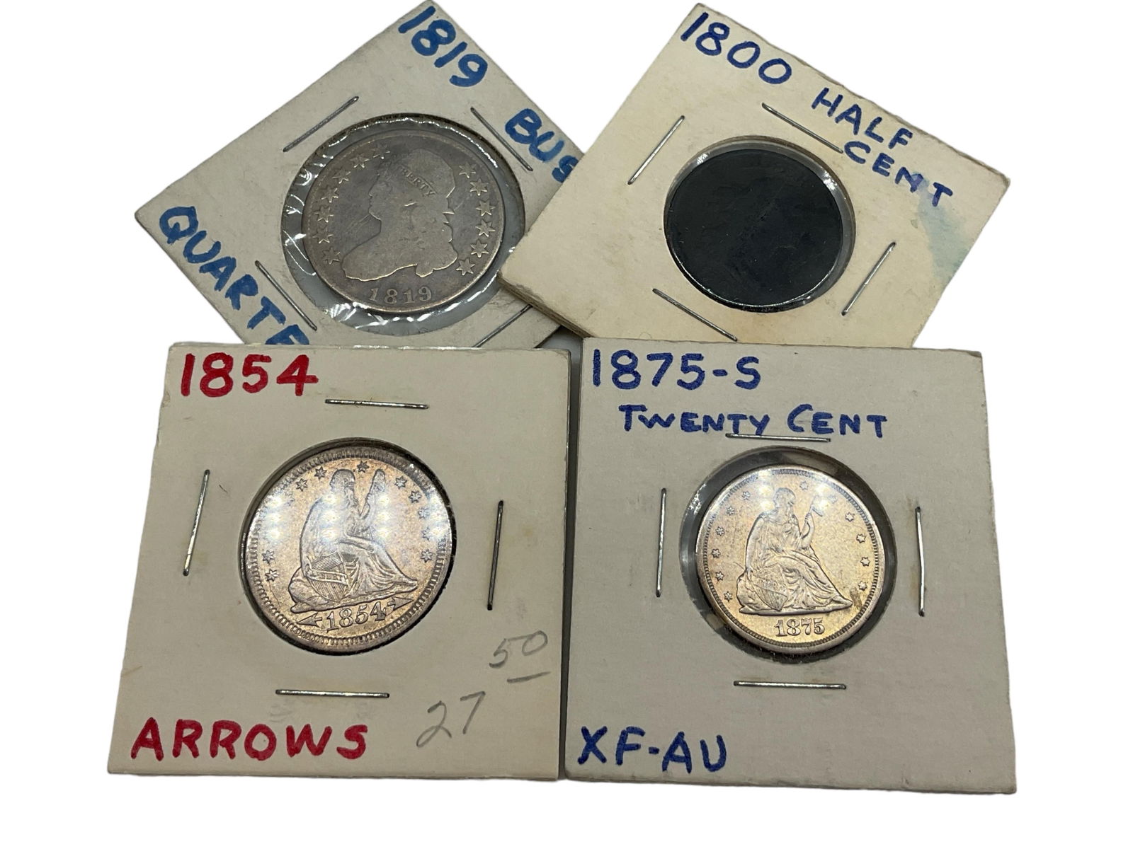 Four U.S. Coins in Cards (1 of 10)