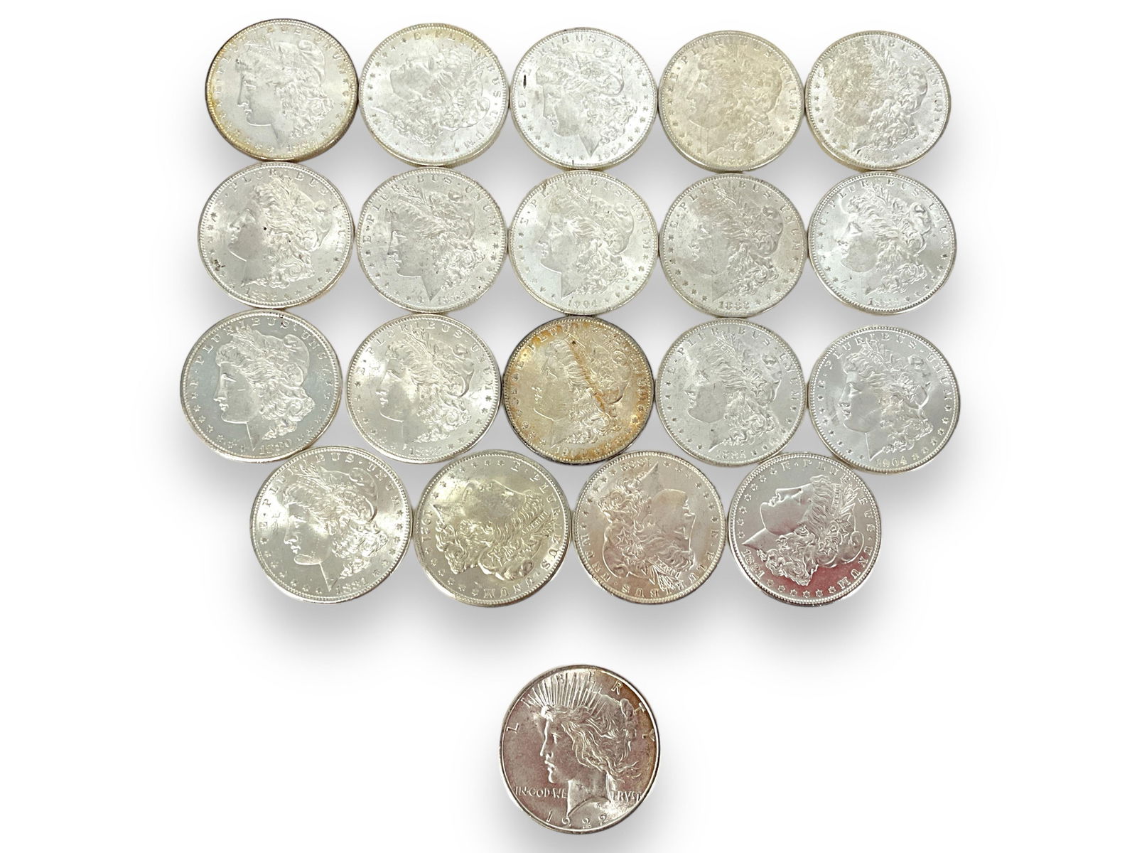 Twenty U.S. Silver Dollar Coins (1 of 6)