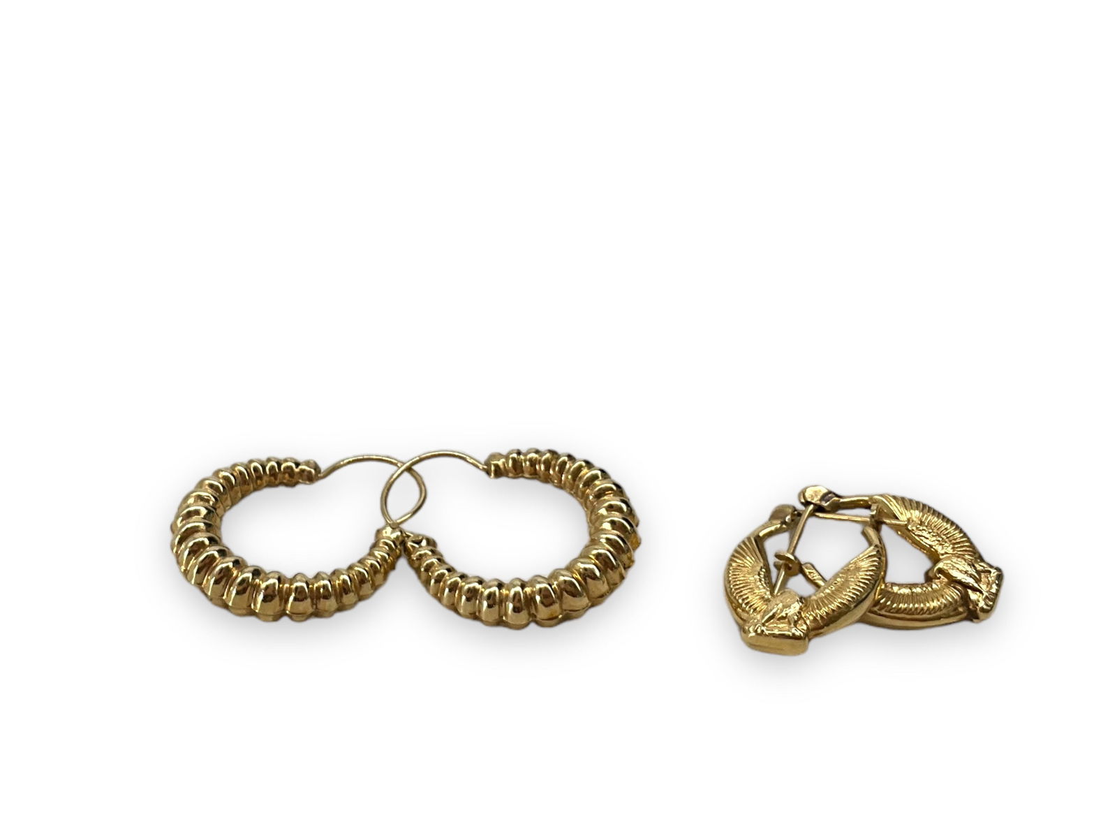 Two Pair of 14k Yellow Gold Hoop Earrings (1 of 4)