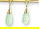 14kt Yellow Gold Jade Drop Earrings