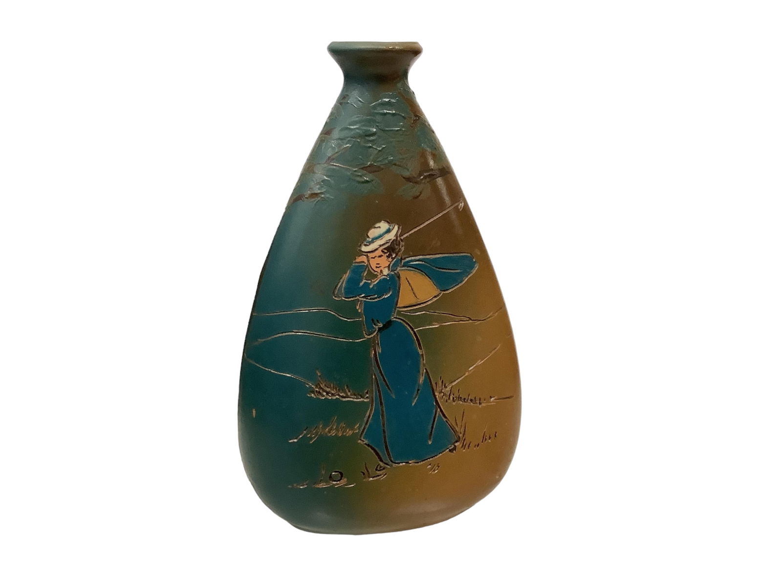 Weller Dickens Ware Female Golf Themed Vase 7.25 tall 1.25" opening (1 of 4)