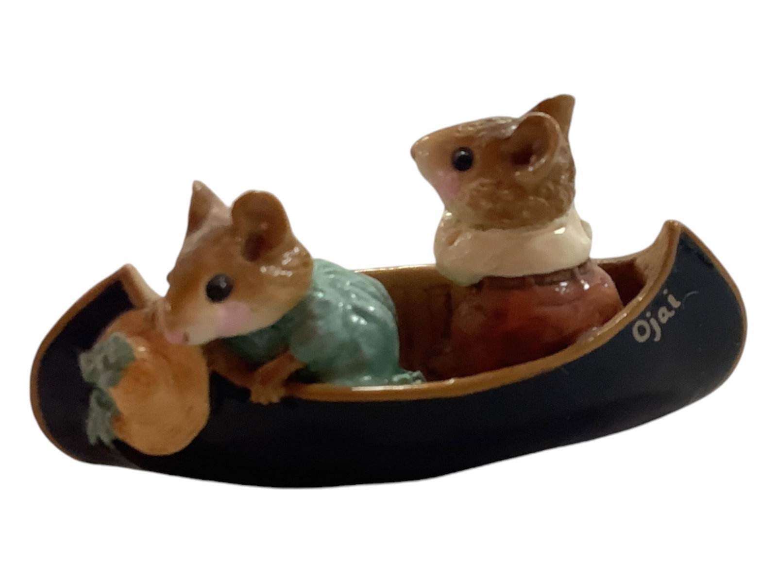 Wee Forest Folk "Two in a Canoe" Black: Wee Forest Folk "Two in a Canoe" Black