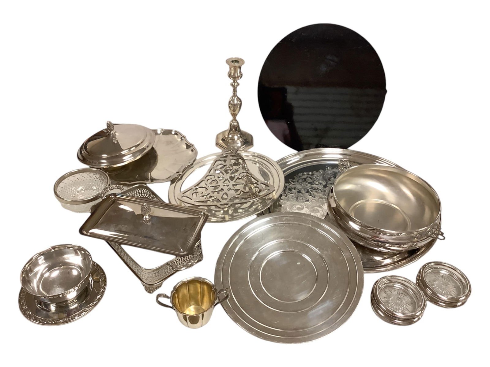 Misc Silverplate Serving Dishes Height range .25" to 6" (1 of 4)