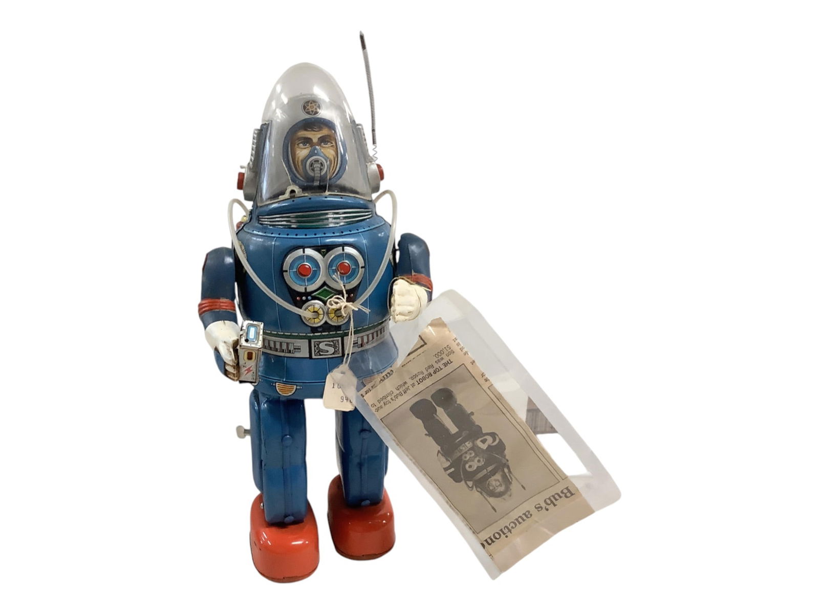 1950s Tin Lithograph Battery Operated Space Man 13" H