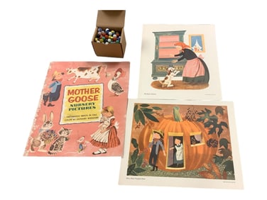 Mother Goose Prints and Marbles Prints 16 x 13 in. (40.6 x 33 cm.)