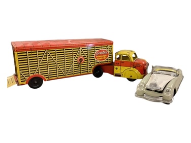 Vintage Toy Truck and Car