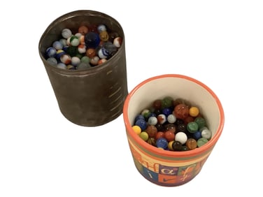 (2) Containers of Machine Made Marbles